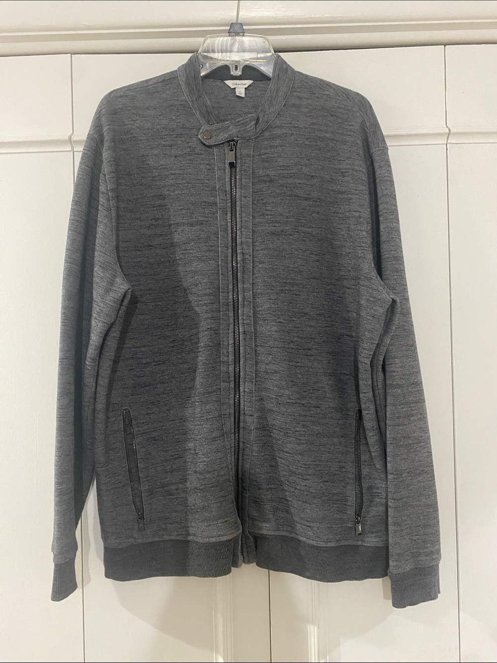 Calvin Klein Heather Charcoal Zip-Up Jacket - size XL